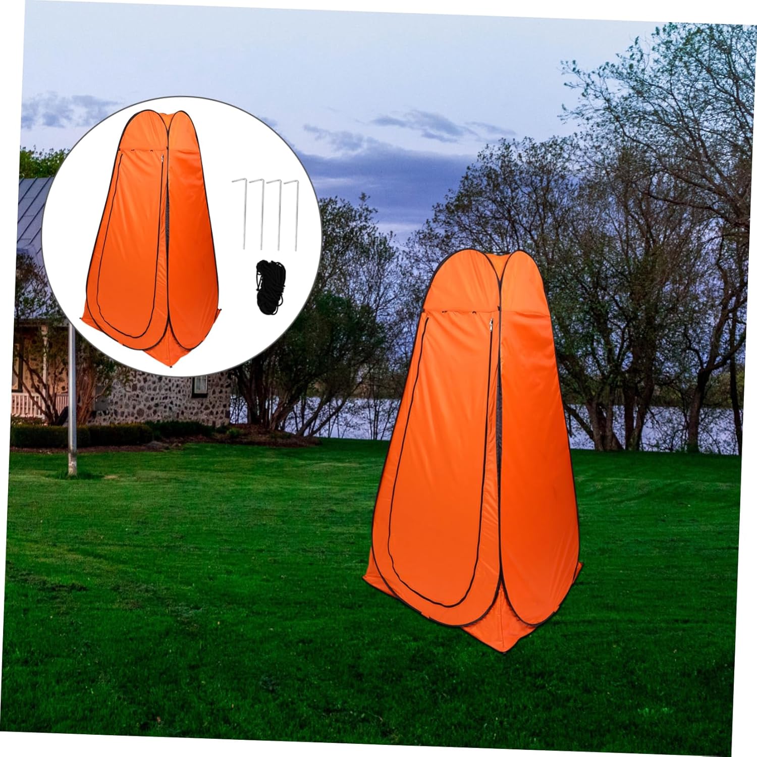 1Pc Portable Privacy Shower Tent Movable Camping Tent for Outdoor Use Windproof Dressing Room with Space Easy Setup Storage for Camping Fishing Beach Events