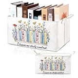 Marsui Book Lover Gifts TBR Book Storage Basket to Be Read List Storage Bin Bookish Accessories Bookworm Gift for Club Members Student Teacher Reading Accessories (Multicolor,I Have No Shelf Control)