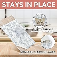 Vista 3 de RAY STAR Revestimiento para estantes, 12 pulgadas x 10 pies, no adhesivo, plateado con estampado floral, revestimiento para gabinetes de cocina