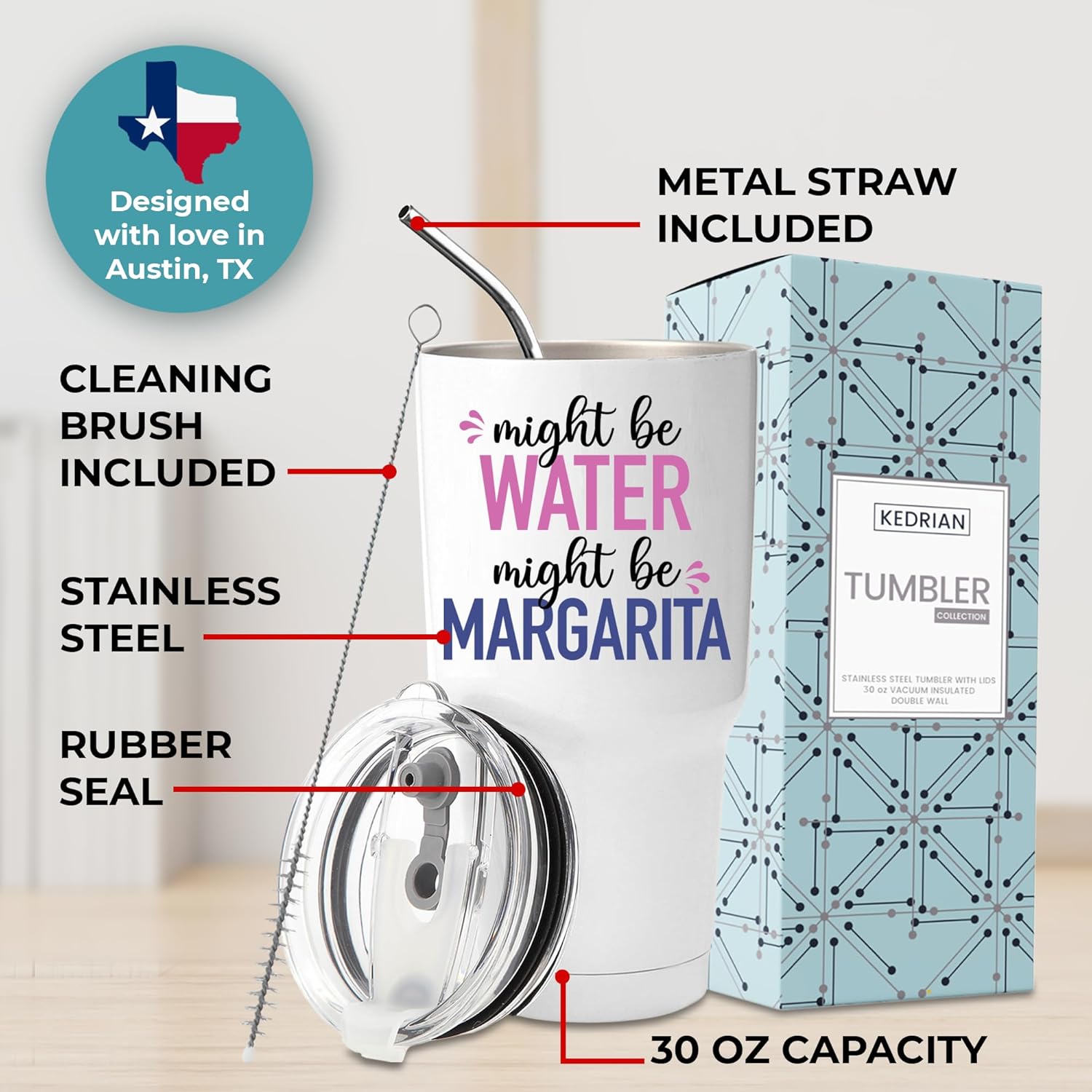 Funny Might Be Margarita Tumbler 30oz, Fun and Unique Presents for Drinkers, Adult Humor Cups, Drinking Themed Gag Gifts for Men and Women, Ideal Present Picks for Her Birthday, Christmas, Gift Ready - Image 5