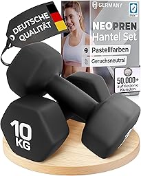 HQ Germany® Hanteln Set [geruchsfreie Pastellfarben] - Hanteln 2 Stück für Pilates und Kraftraining, Hantelset Home Gym, Dumbbells, Gewichte Hantel, Hantel Set, Kurzhanteln, Handeln für Frauen