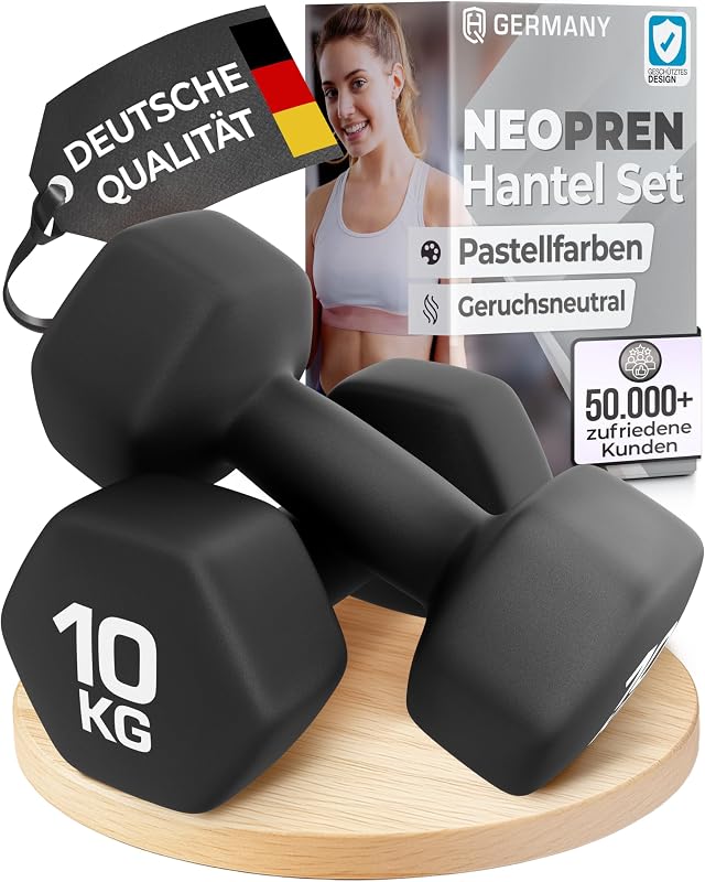 HQ Germany® Hanteln Set [geruchsfreie Pastellfarben] - Hanteln 2 Stück für Pilates und Kraftraining, Hantelset Home Gym, Dumbbells, Gewichte Hantel, Hantel Set, Kurzhanteln, Handeln für Frauen