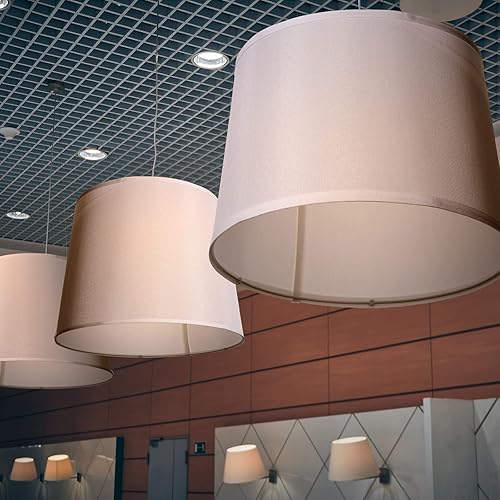 Miniatura 7 de Pantalla de lino natural de 11.6 pulgadas superior x 12.6 pulgadas inferior x 9.8 pulgadas de alto, pantalla de tela clásica para lámpara de mesa,