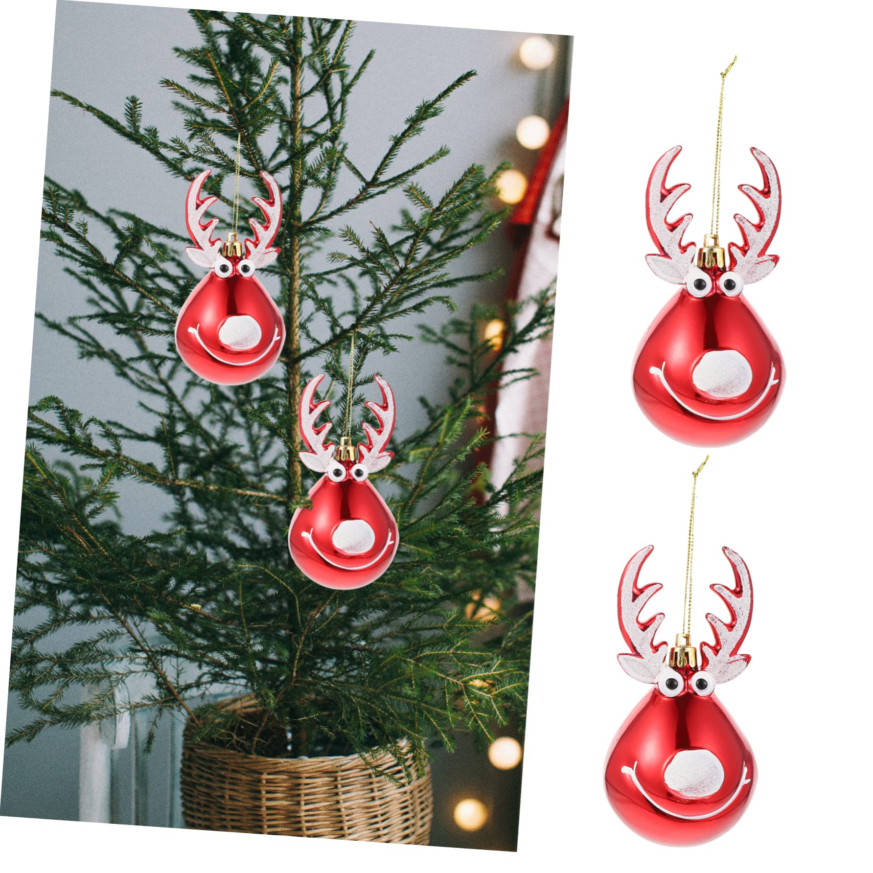 STOBAZA 16piezas Adornos Colgantes De Ciervo para Decoración Navideña Esferas De Navidad para Árbol Colgantes Creativos De Fiesta