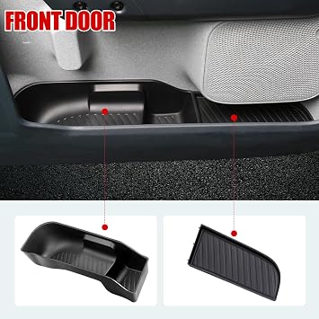 Mabett Door Side Tray for 2022-2025 Ford Maverick Accessories(Black) | Not Fit 2026 Model, Extra Storage Space, TPE Material, Easy to Clean, Non Slip, Front and Rear Doors Organizer Insert 4PCS