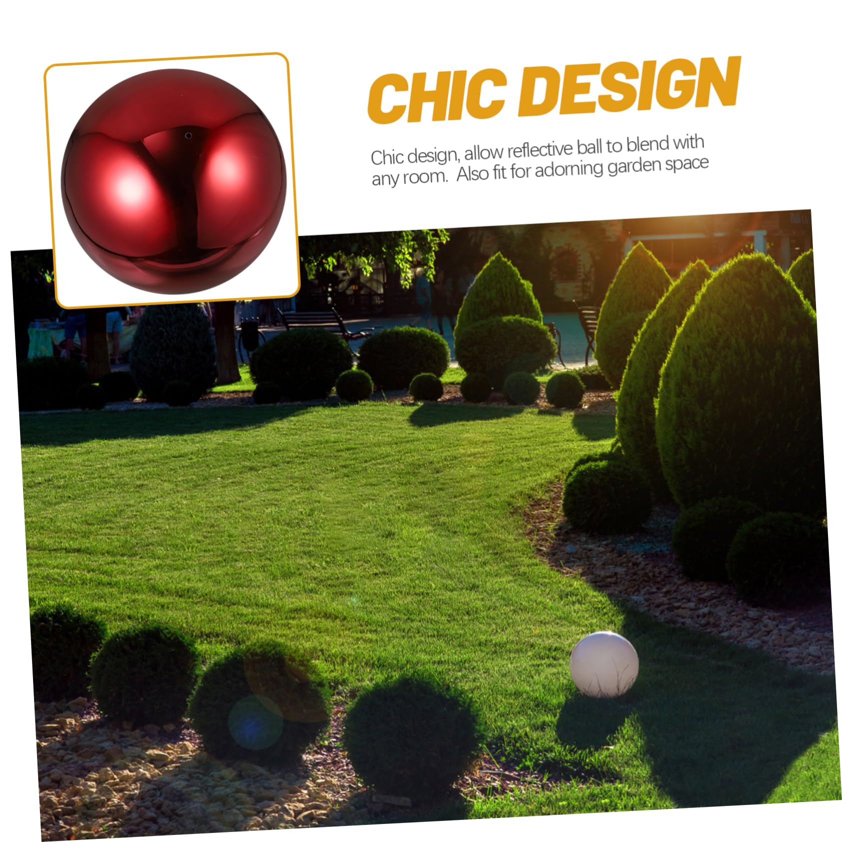 Sfera Semplice Acciaio Rosso Inox Riflettente Decorativa, da Giardino