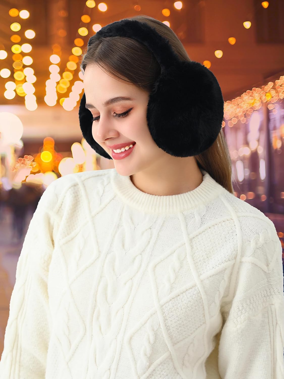 LA CARRIE Unisex Winter Foldable Earmuffs Plush Faux Fur Ear Muffs Outdoor Cold Weather Ear Warmers for Women and Men - Image 8