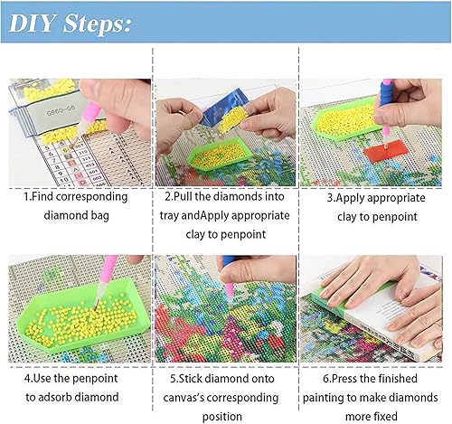 Miniatura 7 de CHWGLFGG Paquete de 4 kits de pintura de diamantes para adultos principiantes, kit de arte de diamantes para paisajes de playa 5D, kit de arte