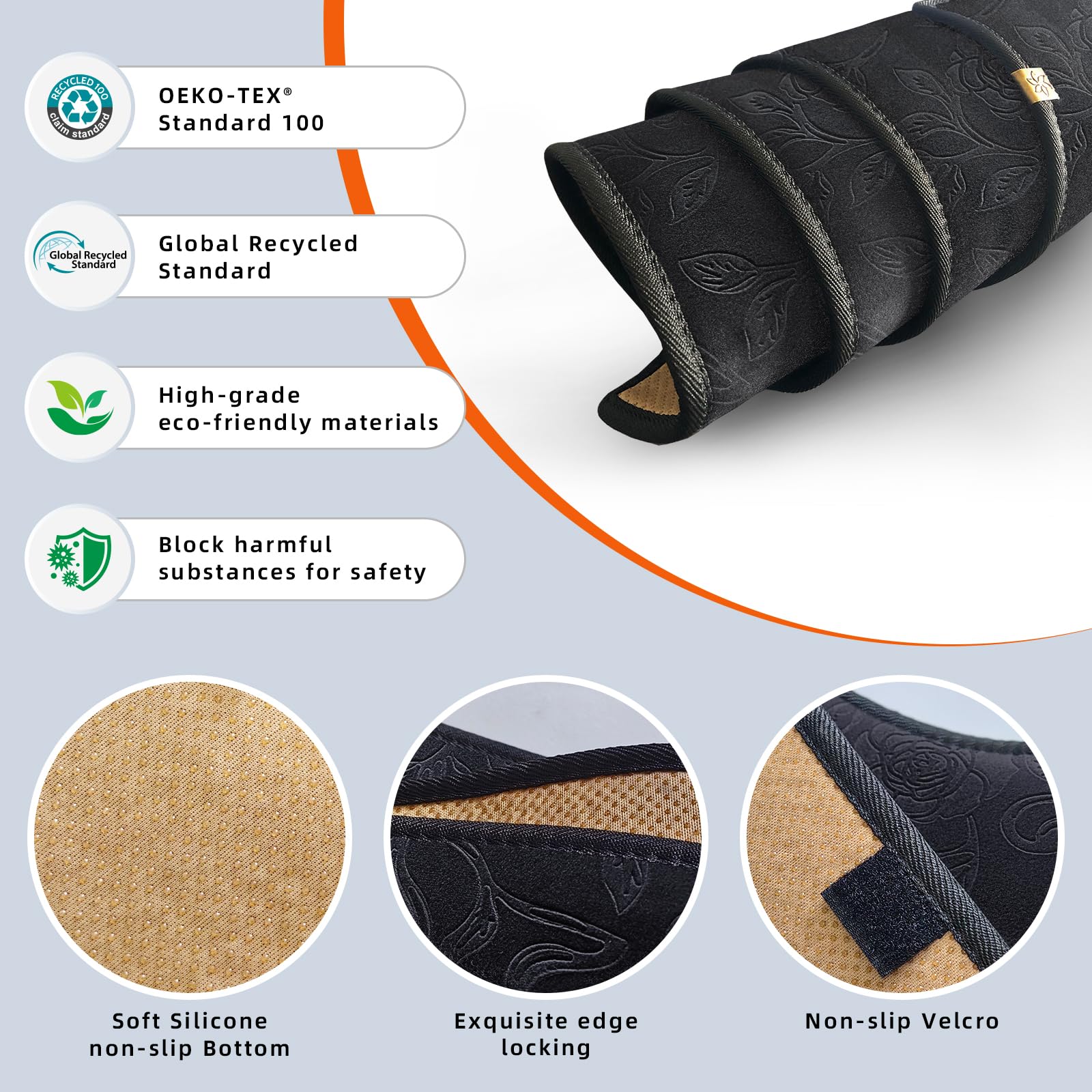 Cubierta de salpicadero para Fo-rd Focus 2018-2012 (no Compatible con Modelos ST o RS), tapete antirreflejos, Almohadilla Antideslizante Protector Solar (Franela)