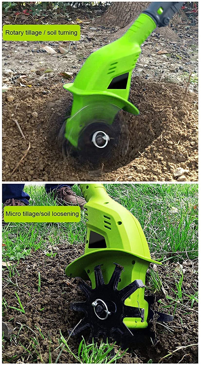Rotavator inalámbrico de 20 V, Ligero, de Mano, for jardín, con batería Recargable de 4000 mAh y Cargador