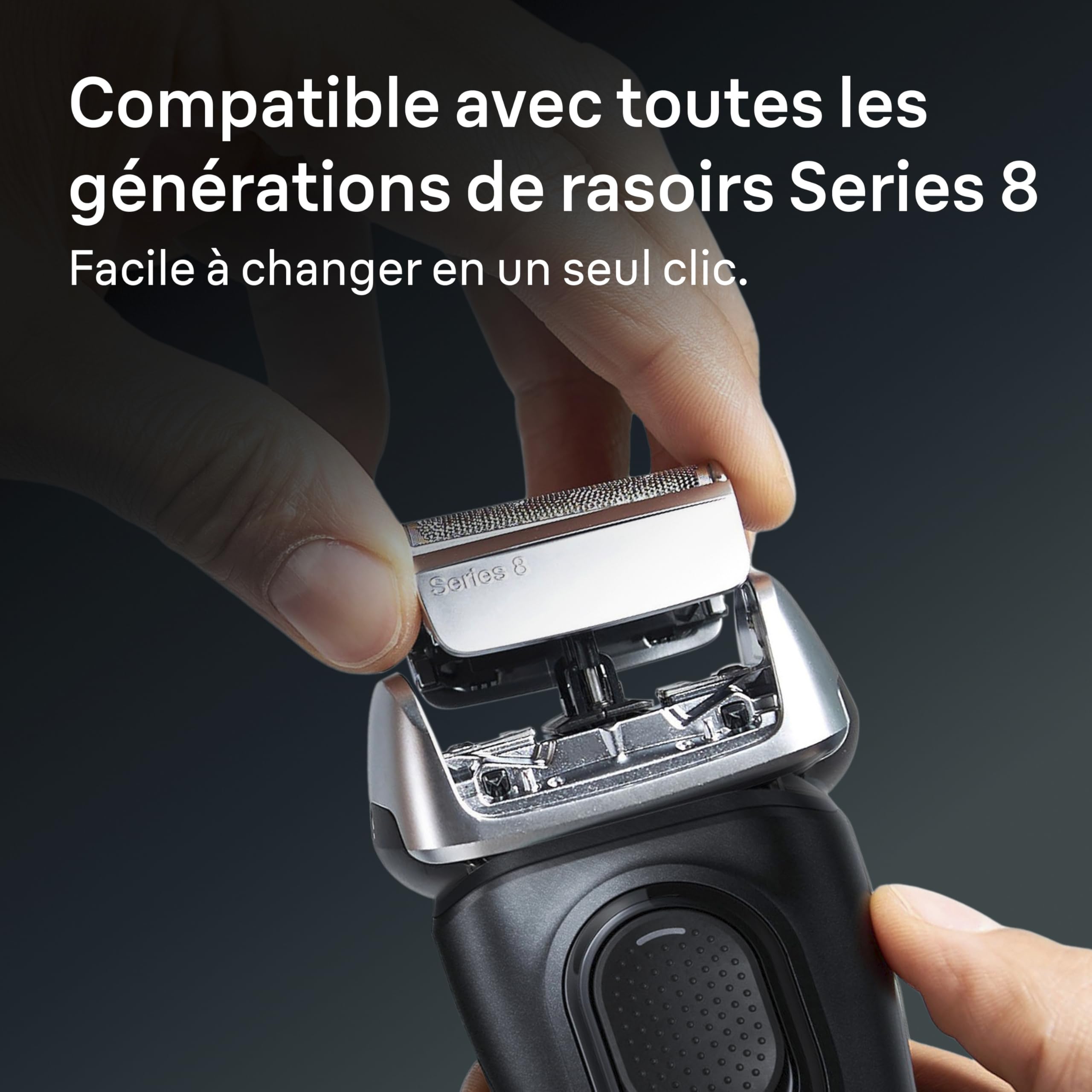 Braun Tête De Rasoir Electrique Homme Series 8 83M, ORIGINALE, Remplacement De La Grille Pour Un Rasage De Près, Lames Ultra Fines Pour Bien Raser La Barbe, Elément De Rechange OFFICIEL