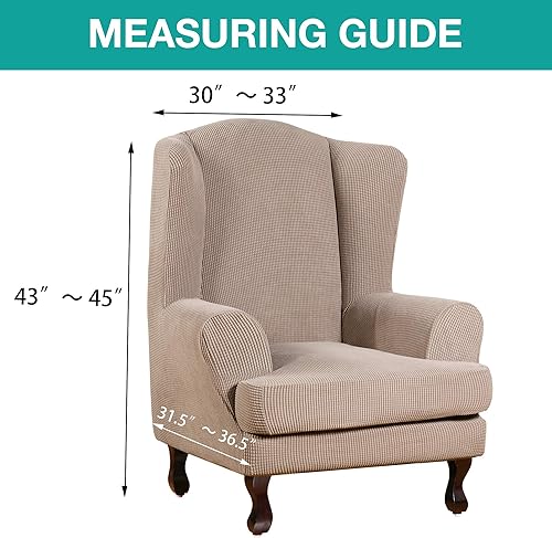 Vista 373 de Turquoize - Funda elástica para sofá de 2 piezas y 3 cojines, funda protectora lavable con elástico en la parte inferior, tela jacquard gruesa