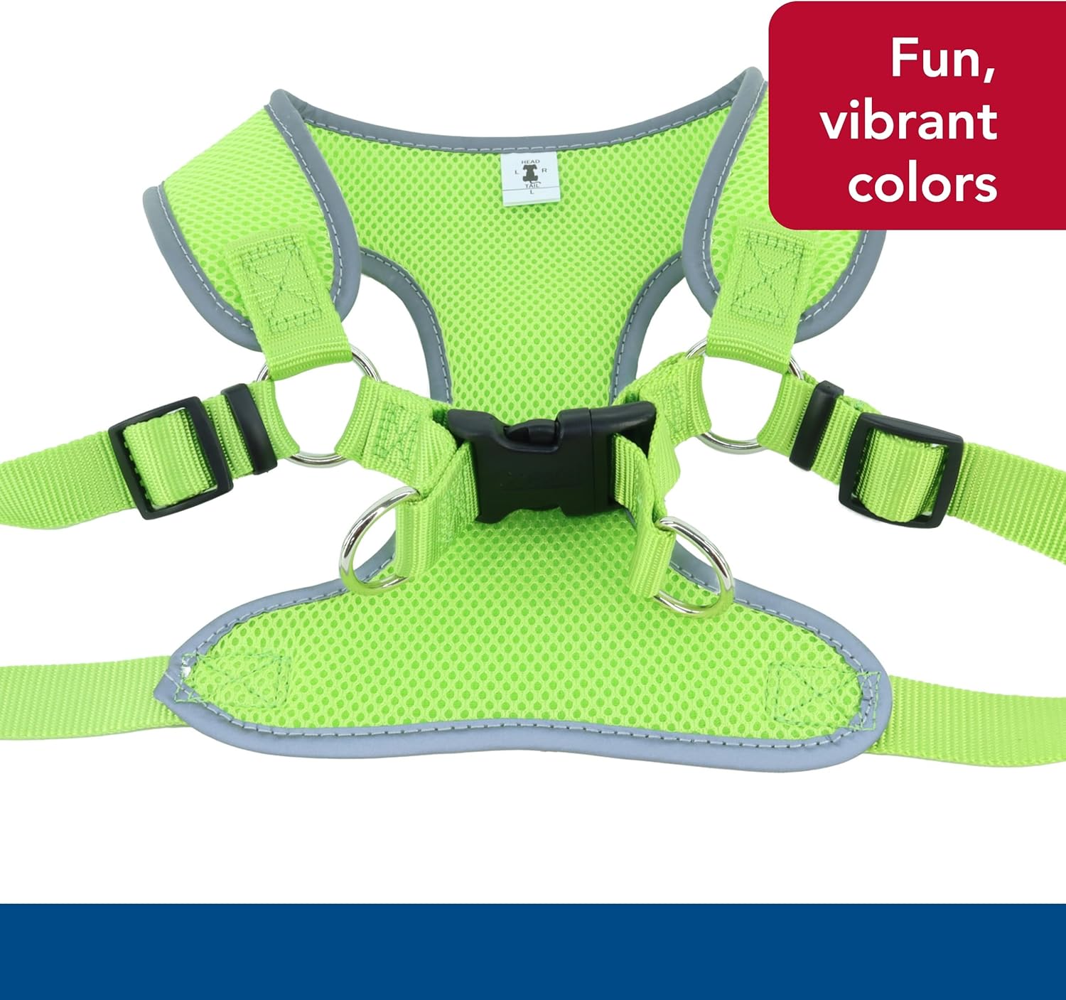 Coastal Pet Comfort Soft Reflective Wrap Adjustable Dog Harness - No-Pull Dog Harness for Small & Large Dogs - Lime - 5/8" x 16"–19"