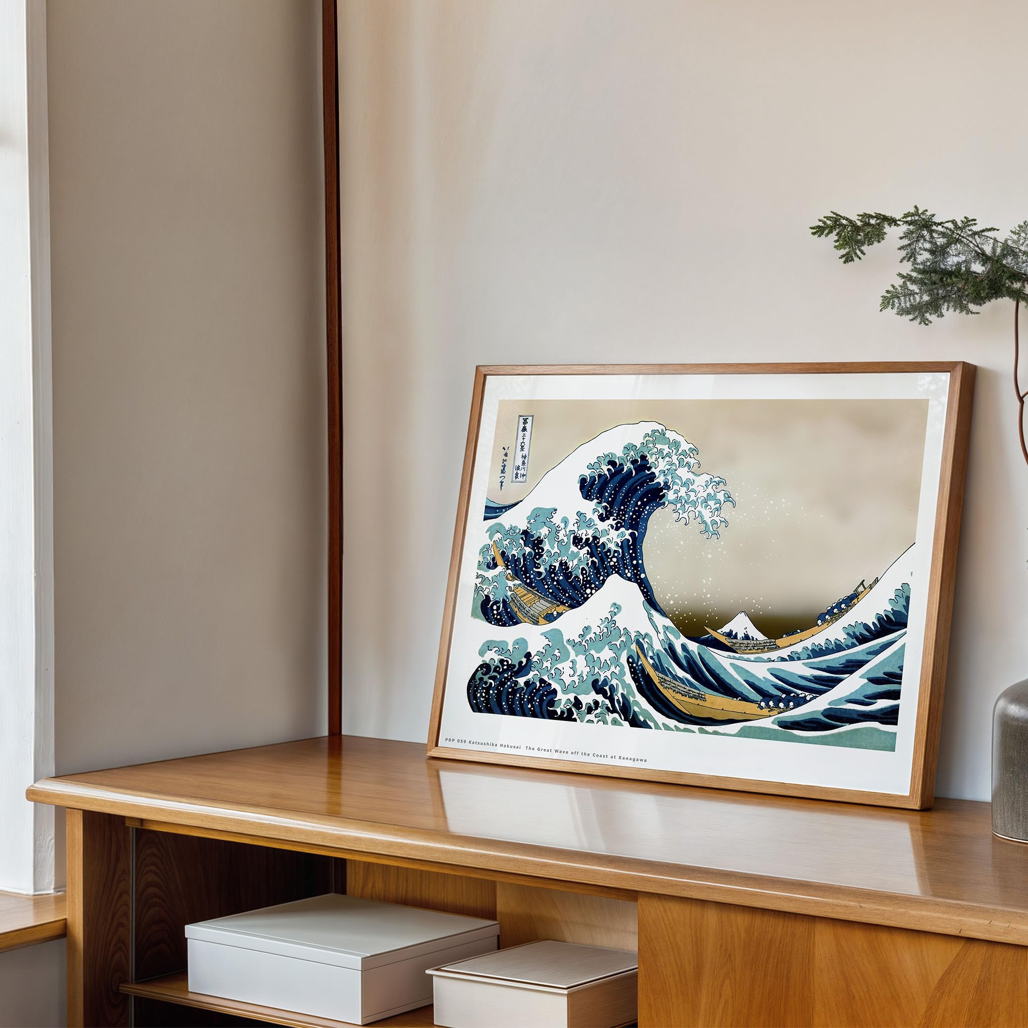 PICANOVA – Katsushika Hokusai – The Great Wave Off Kanagawa 100x50cm – Premium Afdruk Op Canvas – Wanddecoratie Canvas Op Een Houten Frame Gespannen