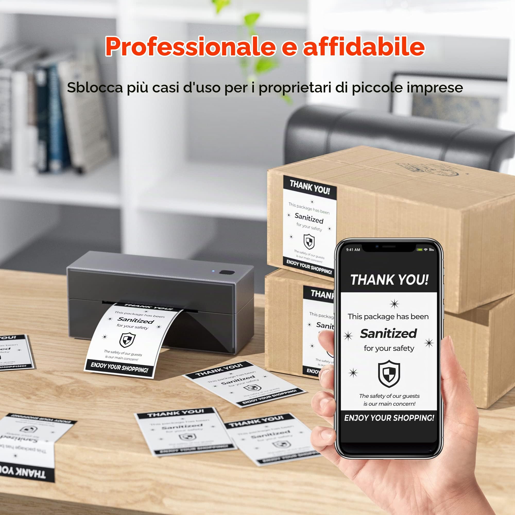MUNBYN Adesivi per spedizione 4 x 6 etichette DHL (1000 pezzi 10,2 x 15,2 cm) Etichette di spedizione in carta termica per stampanti di etichette 4XL Etichette di carta impermeabili, senza BPA/BPS