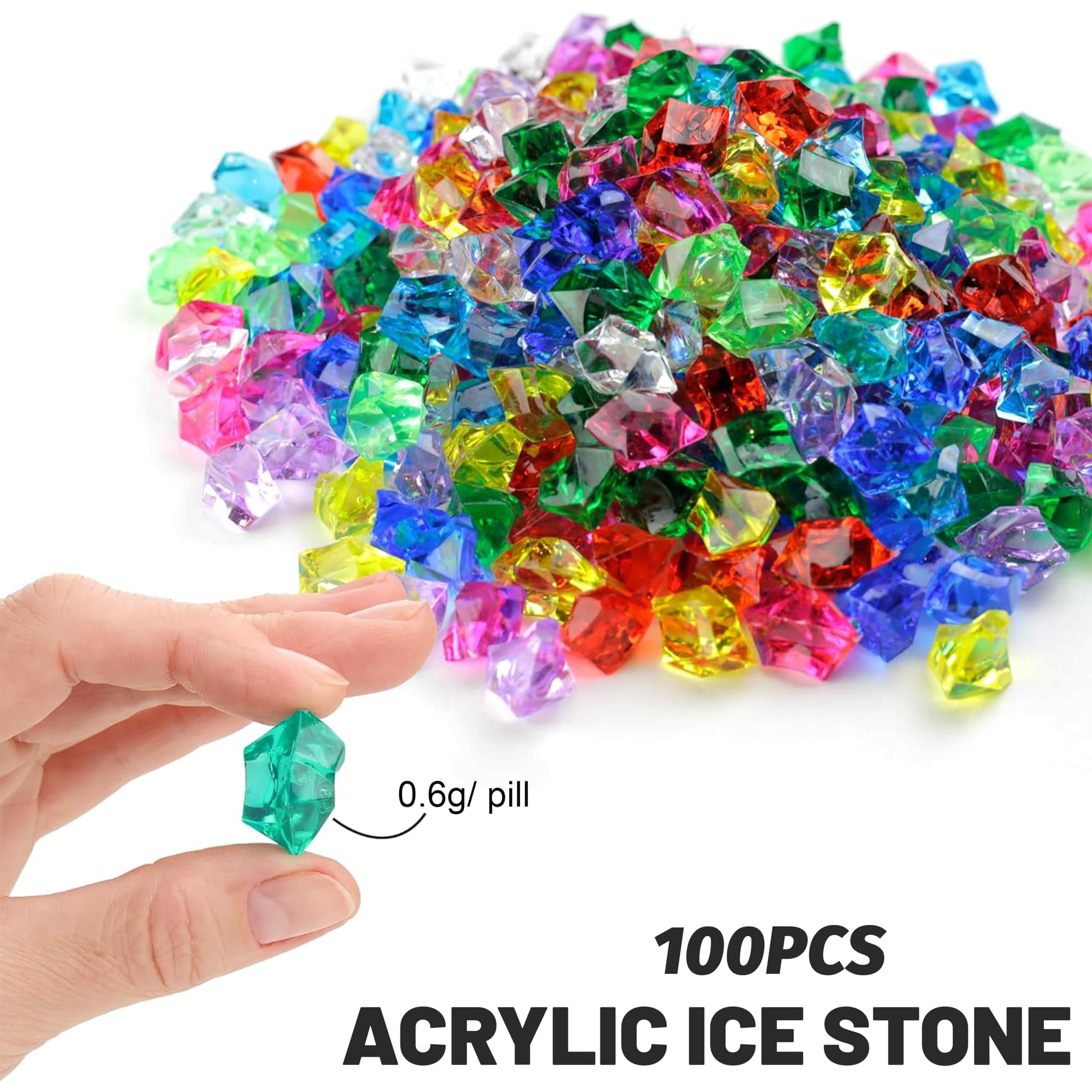 100 Gemme Acriliche Diamante 20mm - Cristalli Decorativi Colorati Per Vasi, Matrimoni, Eventi (Mix Colori) - Foto 5