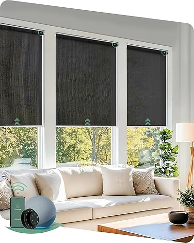 Miniatura 180 de Yoolax Persianas motorizadas con control remoto, persianas inteligentes opacas para ventanas, persianas enrollables motorizadas, persianas Tela