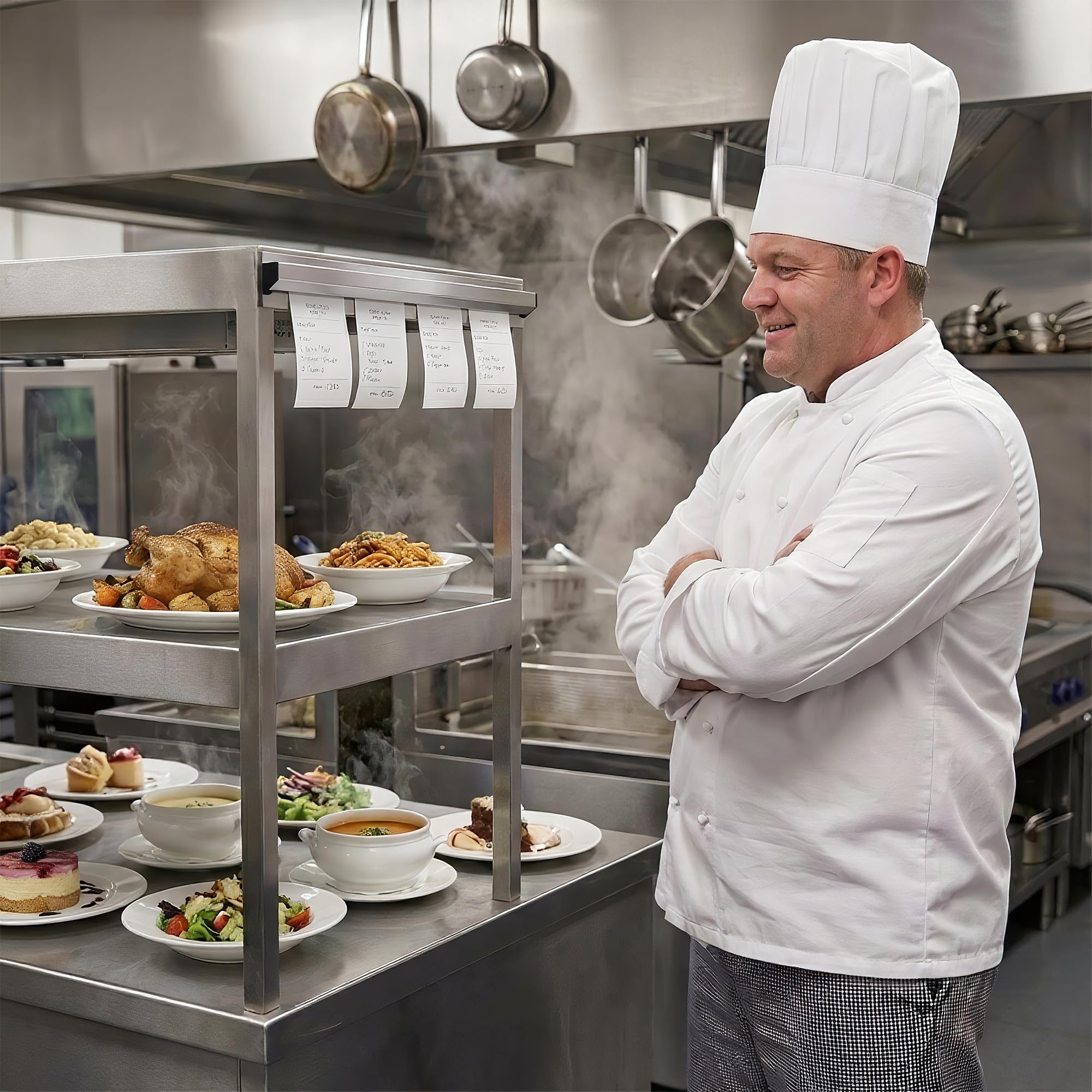 Paquete de 2 soportes para boletos para restaurante, sin taladro, soportes para boletos de pedidos de restaurante, cocina, oficina, paredes, refrigerador, hogar, pubs, bares, cafeterías (12 pulgadas