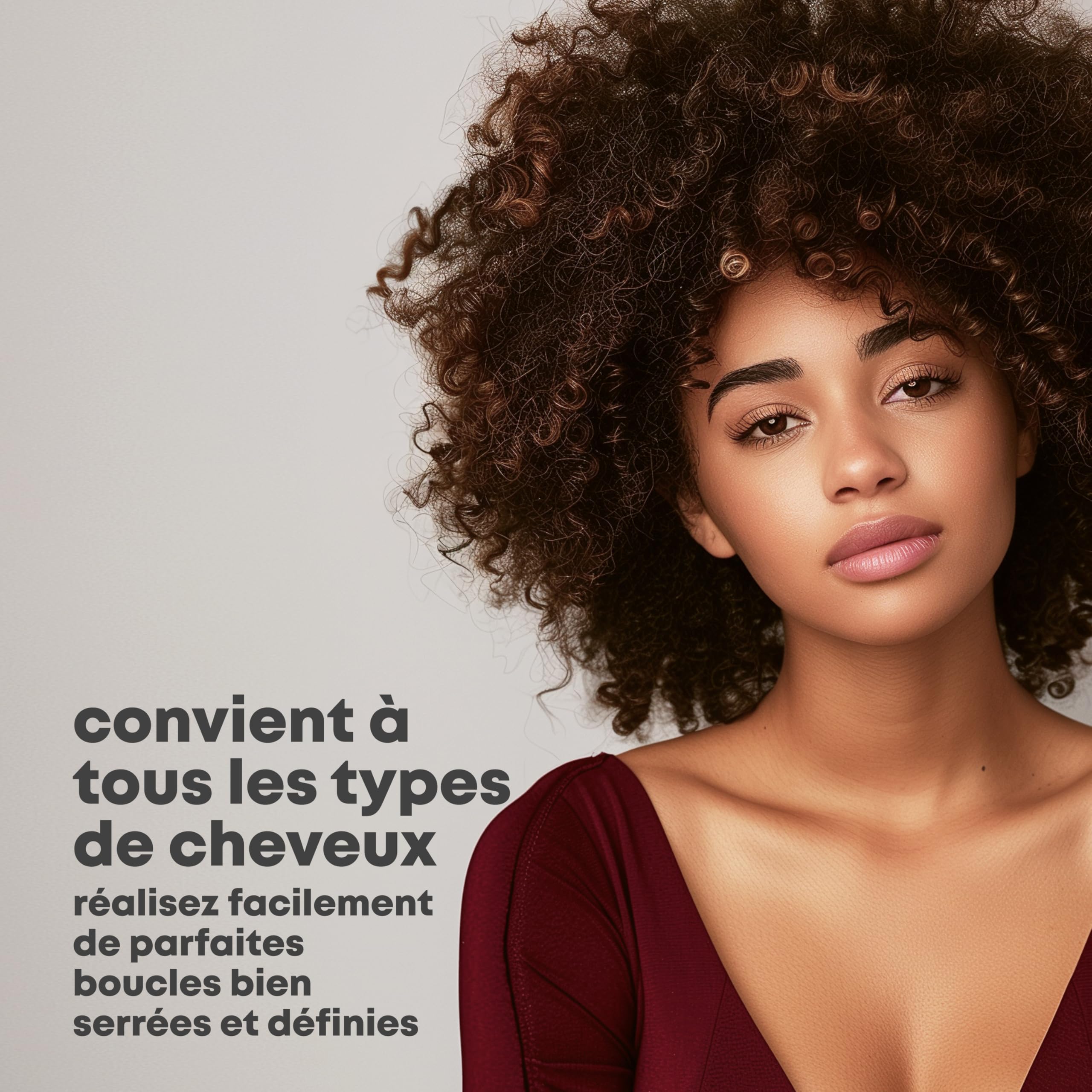 REVAMP Tight Curl Stick - Fer à Friser pour Boucles Serrées, Fer à Friser en Céramique Infusé d’Huile Progloss, Température Réglable, Pince Fine pour Bouclage Précis
