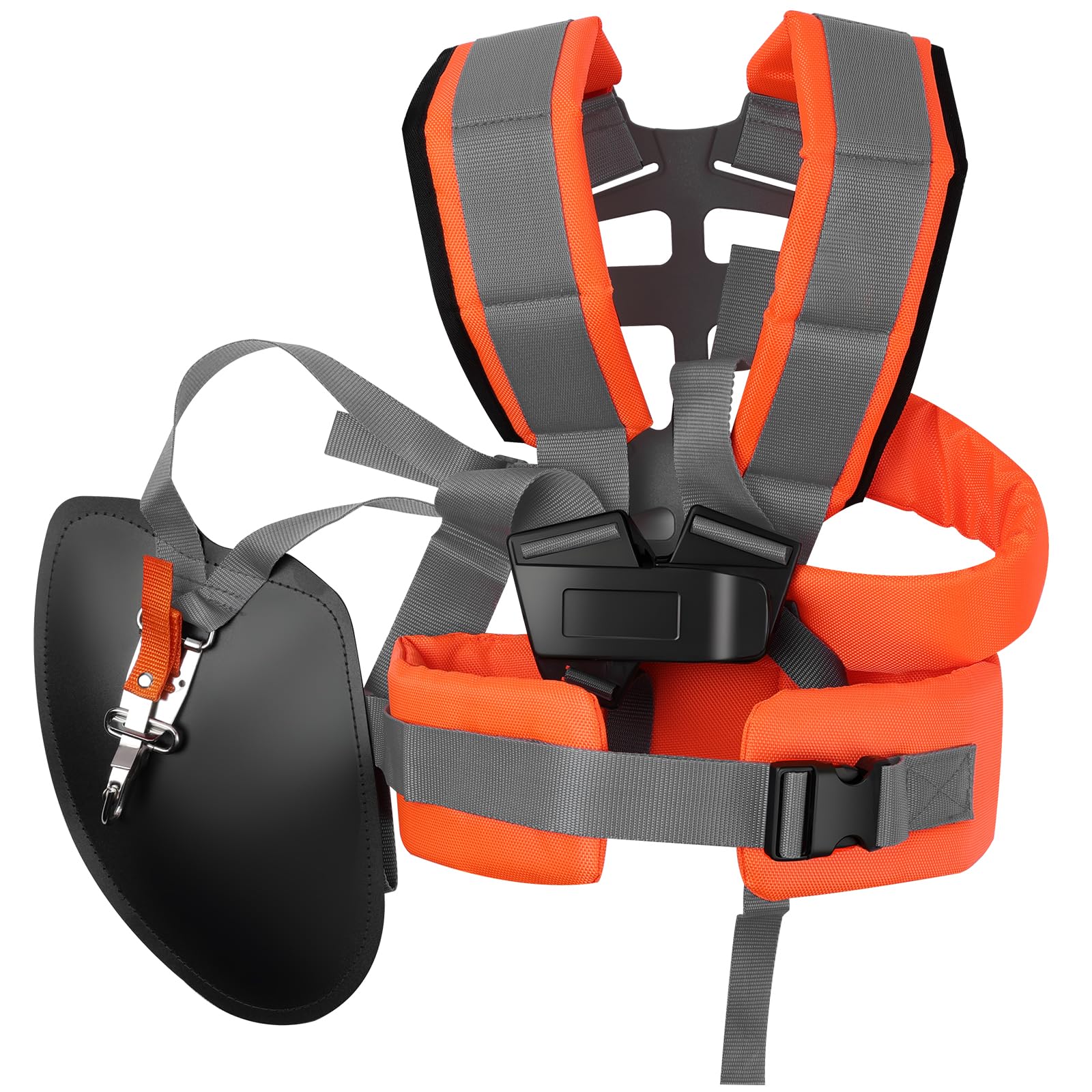 Correa de Hombro para Cortacésped, Correa de Cortacésped Ajustable de Doble Hombro, Nylon Duro, para Desbrozadora y Cortacéspeds (Anchura de Los Tirantes Cómoda)-Gris Anaranjado