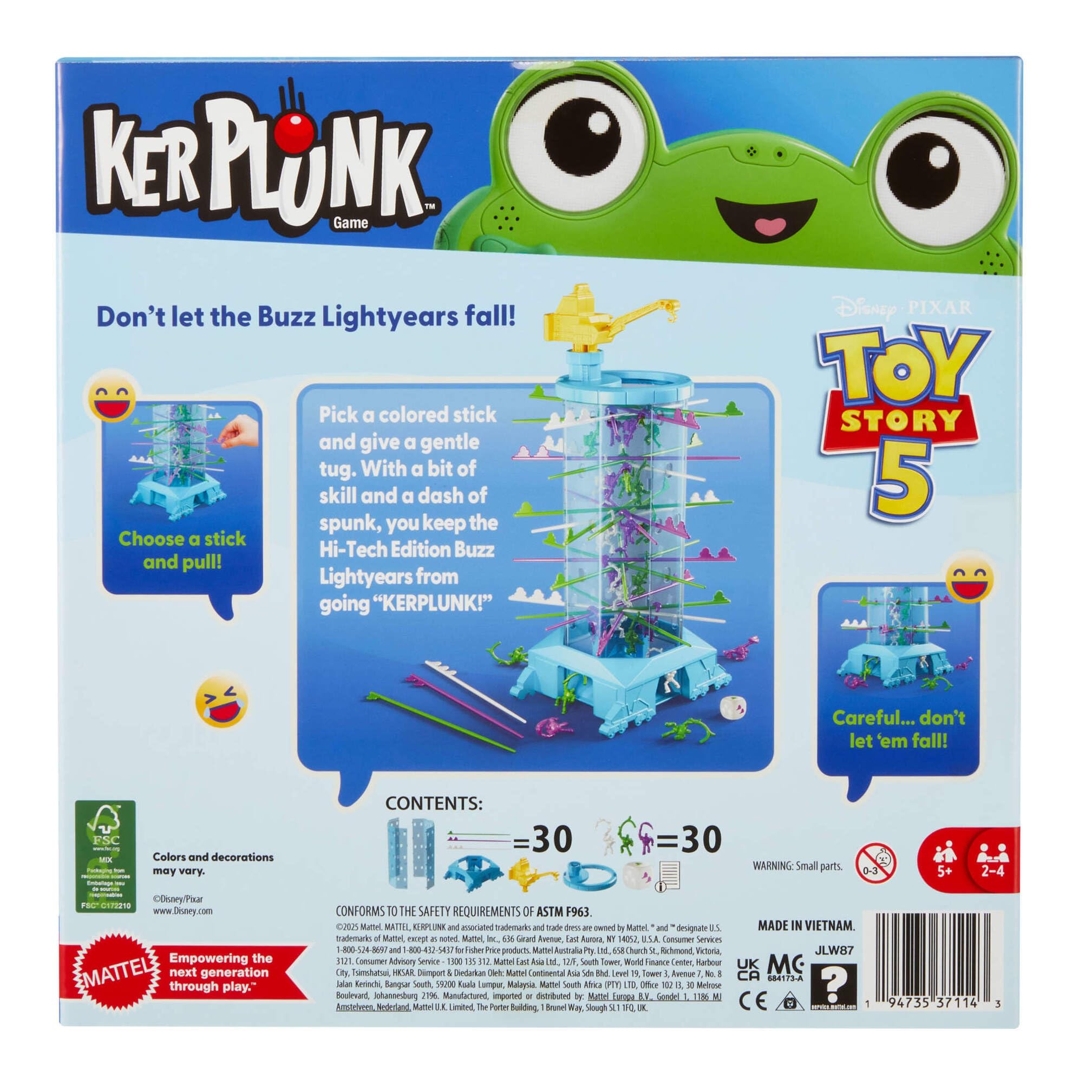Mattel Games Monos Locos Disney y Pixar Toy Story 5 | Juego Buzz Lightyears para niños y familias, de 2 a 4 jugadores, 5+ años, JLW88