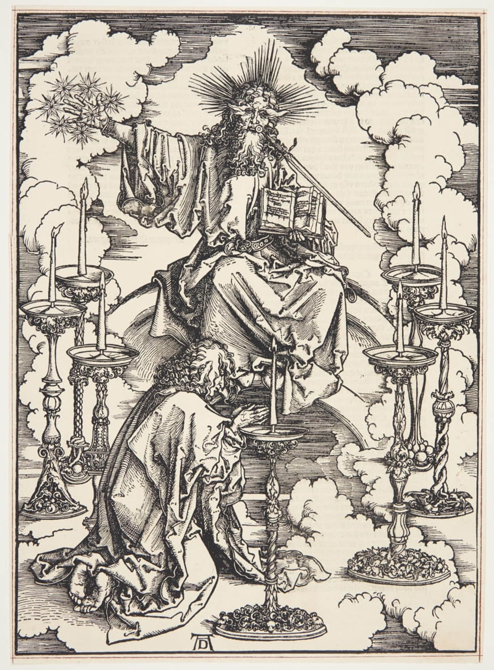 ARTXLXXBN Famous Painting Canvas Artwork Graffiti Print the Vision of the Seven Candlesticks by Albrecht Dürer Portrait Canvas Image for Home Decor 60x90cm