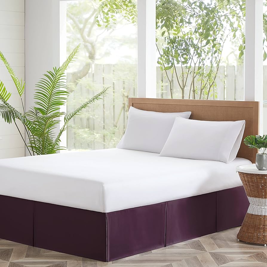 purple queen size bed skirt