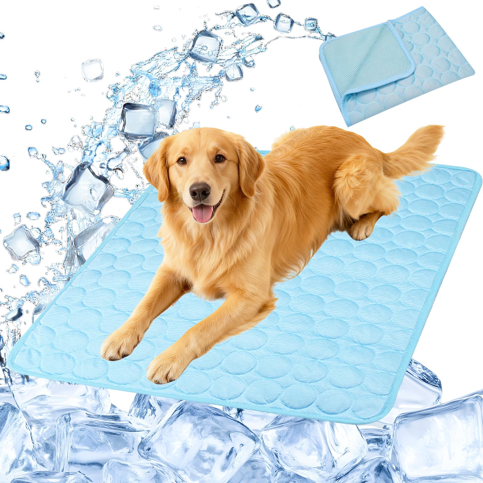 Alfombrilla Refrescante para Mascotas, Alfombra Refrescante para Perro y Gato 50 x 40 cm, Manta Refrigerante Perro, Colchoneta Refrescante para Perros, para Hogar, Coche y Exterior (S)