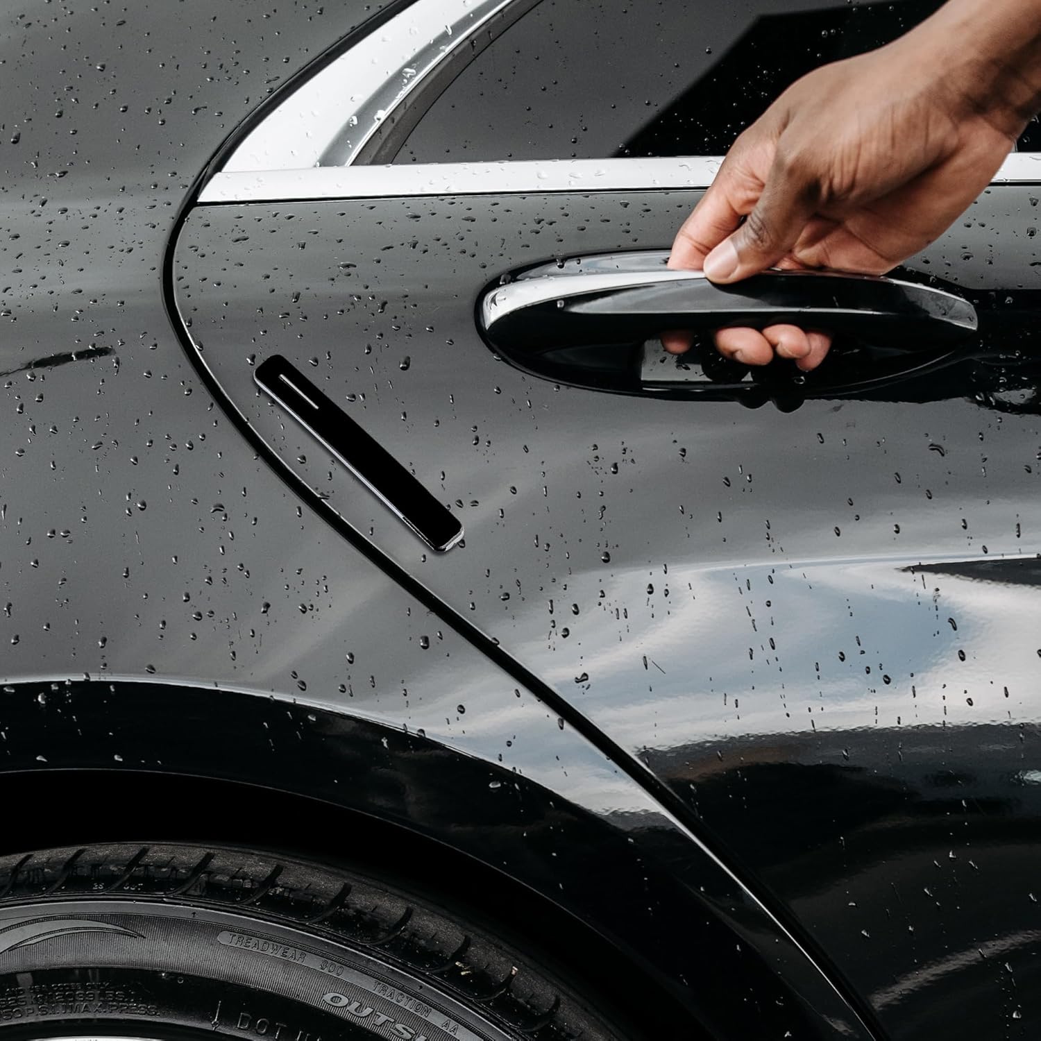 ATZ 3R-2165 Car Door Guard Edge Protector Univeral Compatibility (Set of 4, Black)