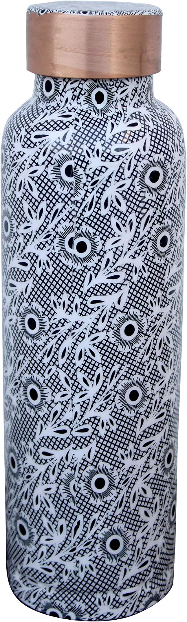 Rohani Pure Copper Water Bottle (1litre) Handmade Meena Printed, Multicoloured, Leak Proof, for Kids, Office, Travel, Home & Kitchen