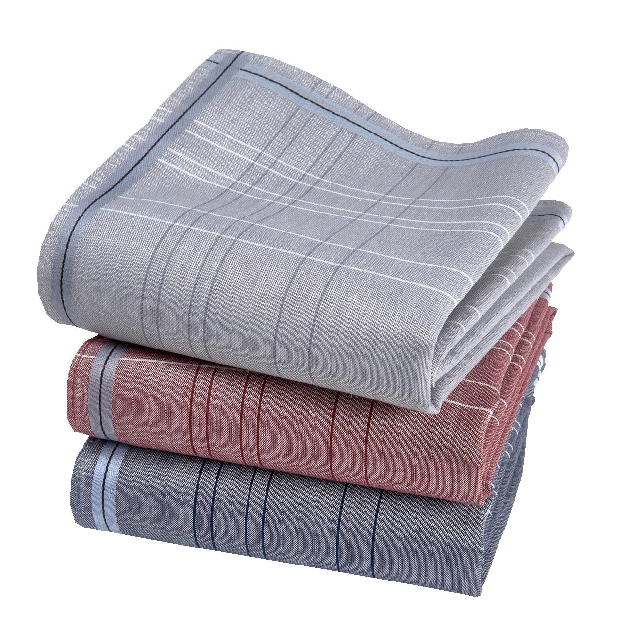 Chusteczki męskie Premium 100% bawełna czesana - 45cm x 45cm - 3 sztuki - Model V12019