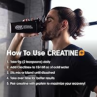 Vista 6 de Optimum Nutrition Creatina Monohidrato Plus en polvo, sabor a maracuyá naranja, mezcla de rendimiento de creatina con electrolitos