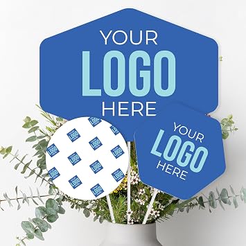 Big Dot of Happiness Custom Logo Table Toppers - Personalized Branded Business Party Centerpiece Sticks - Set of 15