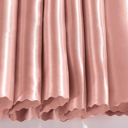 Miniatura 6 de Homiest 1 paquete de mantel de satén de 60 x 84 pulgadas, color oro rosa, mantel de mesa rectangular sedoso, manteles de satén para boda, recepción,