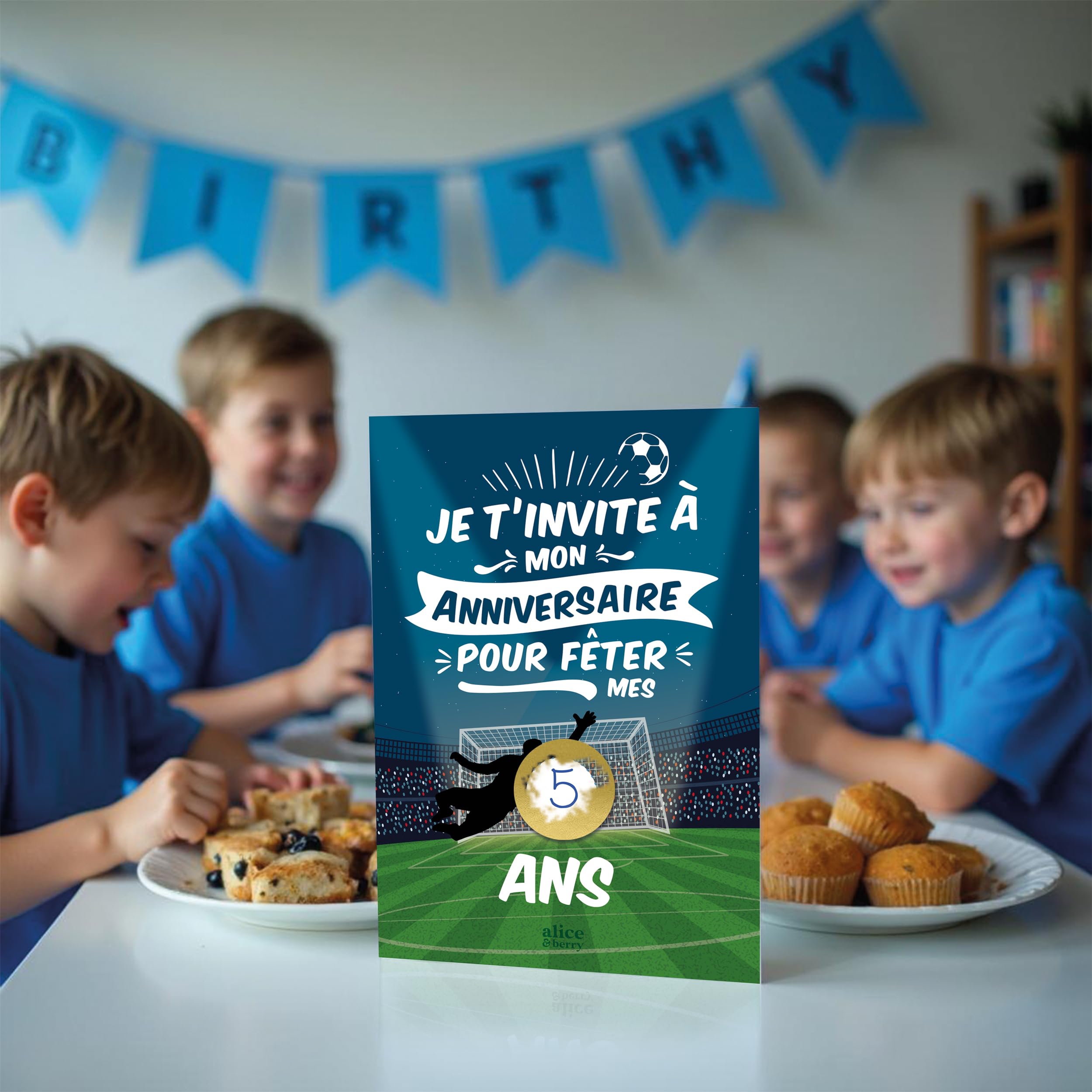 Lot De 12 Cartes D'invitation, Enveloppes, Sachets, Autocollants, Anniversaire D'enfant, Football Ou Fête De Football, Pour Garçon, Anniversaire