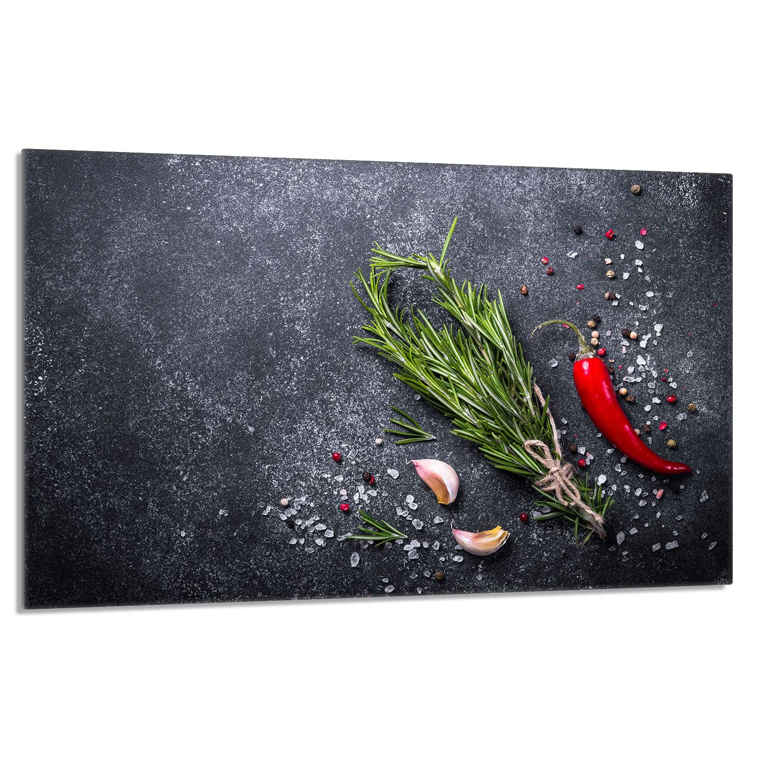 Copri piano cottura induzione 80x52 cm copertura per piano cottura in vetroceramica 1 pezzi universale per piastre di cottura paraspruzzi tagliere in vetro temprato, Spezie di ardesia