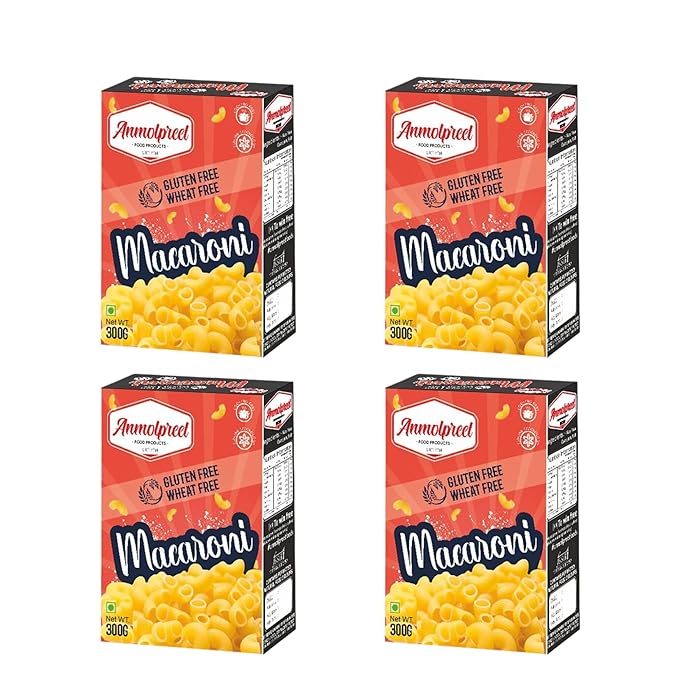 Healthy Organic Macroni Pasta, Gluten and Wheat Free Macroni, Healthy Snacks | 100% Vegetarian and Wholesome Ingredients - 300gm (Pack of 4)