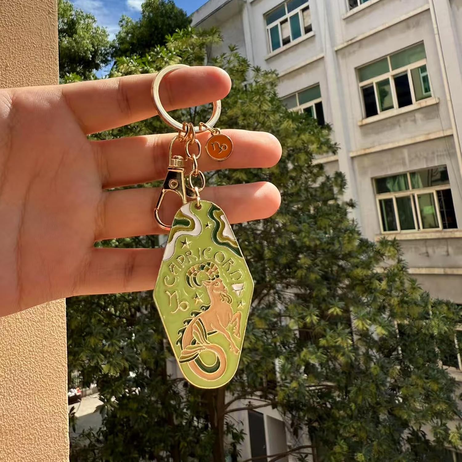 12 Constellations Keychain Stainless steel Enamel Hotel Key Ring Gift For Families Friends Colleagues image 4