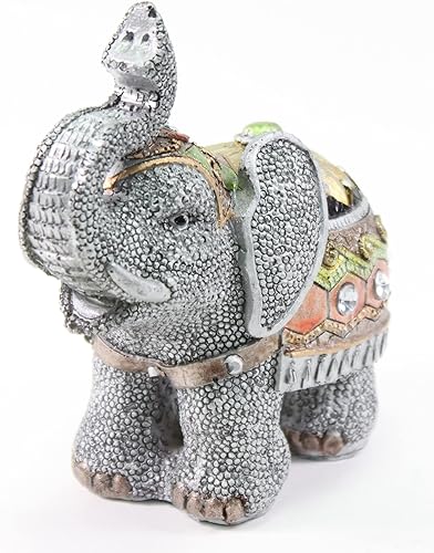 Miniatura 3 de USAMJTABLE Feng Shui - Figura de la suerte de elefante de 5 pulgadas de alto, decoración del hogar, regalo de inauguración de la casa