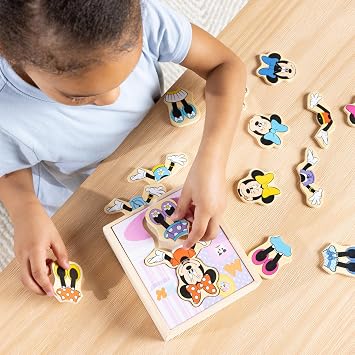 Melissa & Doug Disney Minnie Mouse Dress-Up Puzzle, 18 Pieces Mix and Match Outfits, Sorting & Matching Toy with Storage Case, Educational Puzzle for Toddlers Ages 3+