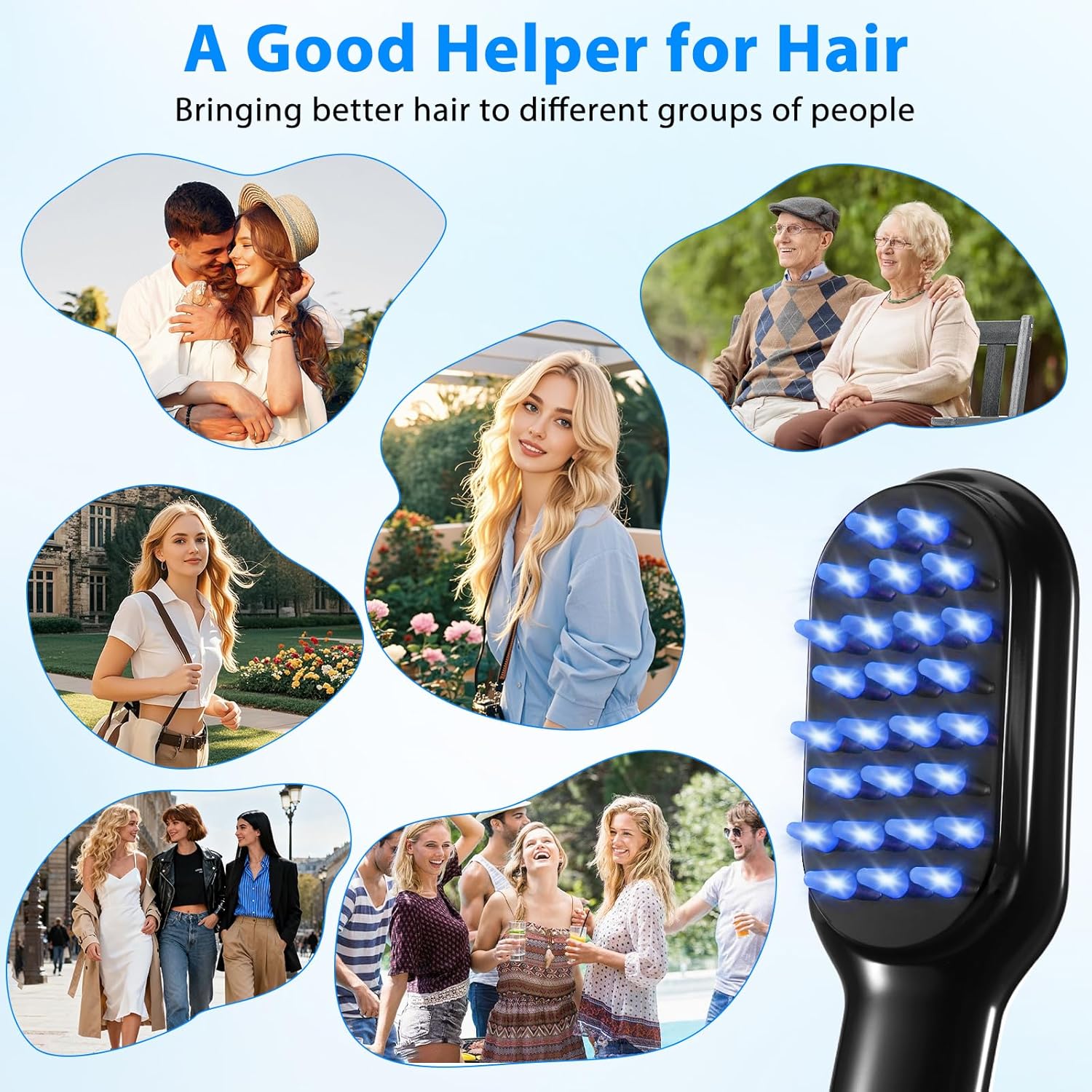 R-ed Li-ght Hair Care Comb for Men and Women,Soft&Soothing for Relaxation,Ideal Holiday Gift