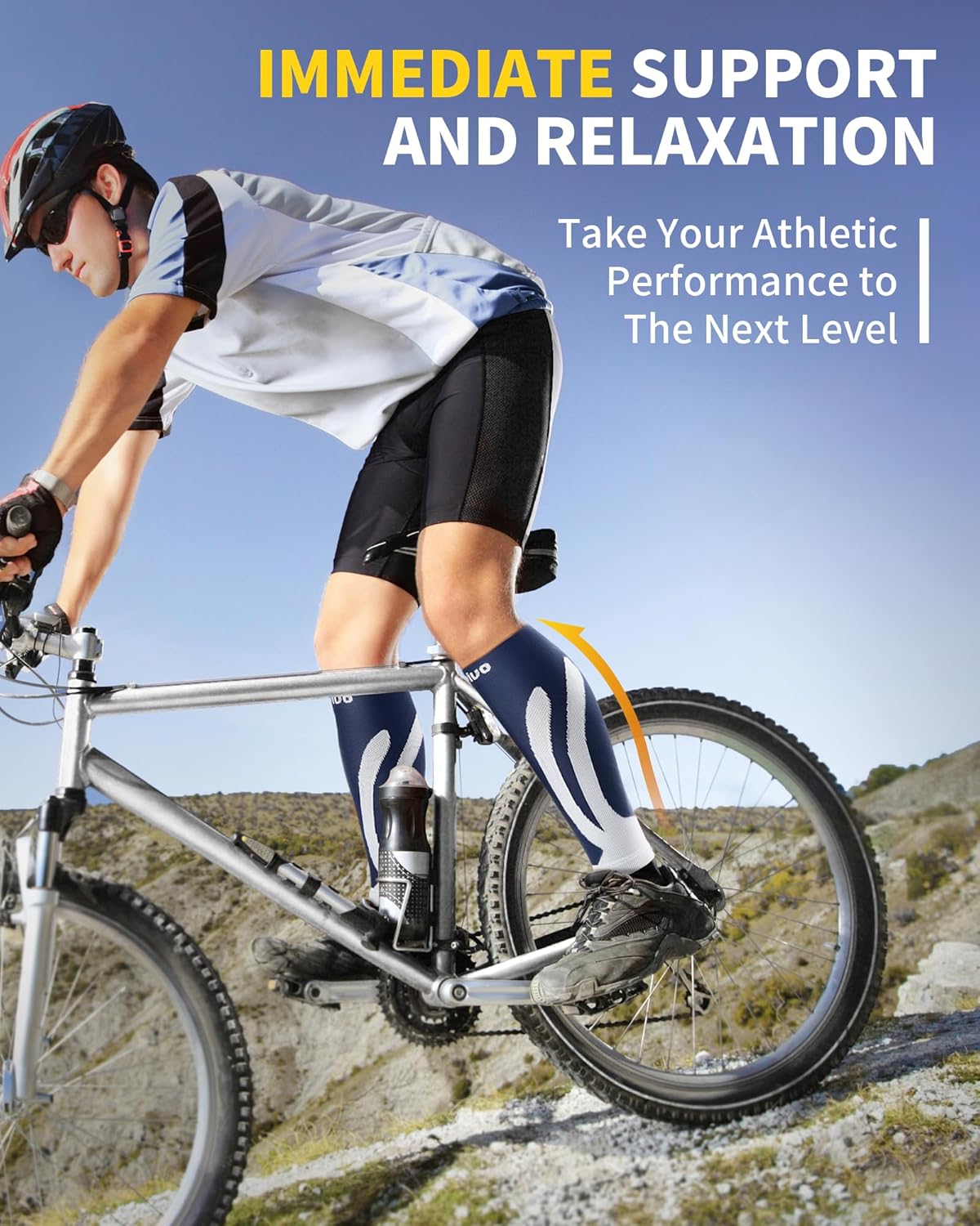 CAMBIVO 3-Pair Calf Compression Sleeves for Men & Women – Footless Socks for Shin Splints & Leg Pain Relief, 1 Pair Available - Image 3