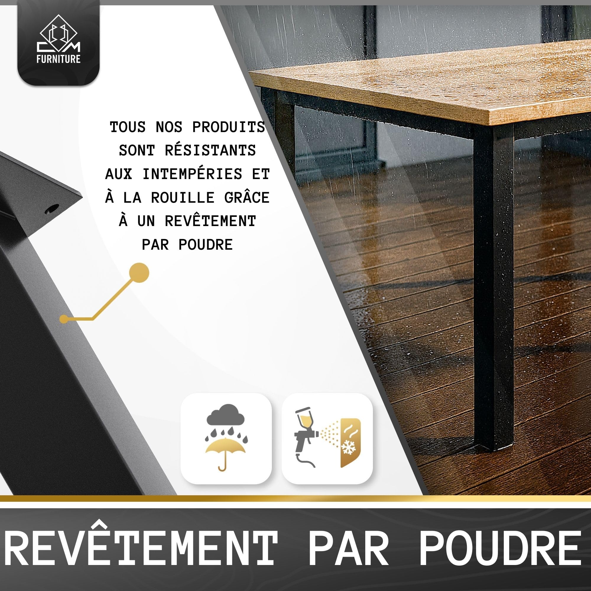 4 pièces Pied de Table Port H: 72 cm