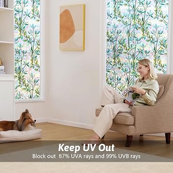 KROMAPOLIS window film privacy stained glass patterned privacy film for glass windows rainbow window film Decorative window tint film home window vinyl Anti UV - 44.5 * 200cm