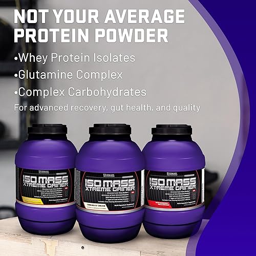 Miniatura 11 de Ultimate Nutrition ISO Mass Xtreme Gainer, polvo de proteína para ganar peso con creatina, 2.16 onzas de proteína, proteína aislada de suero en