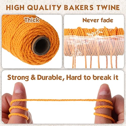 Miniatura 3 de 32 rollos de cuerda de macramé, 4 hebras de 0.079 in x 1760 yardas, cuerda de algodón natural para macramé, cuerda de macramé colorida para tejer,