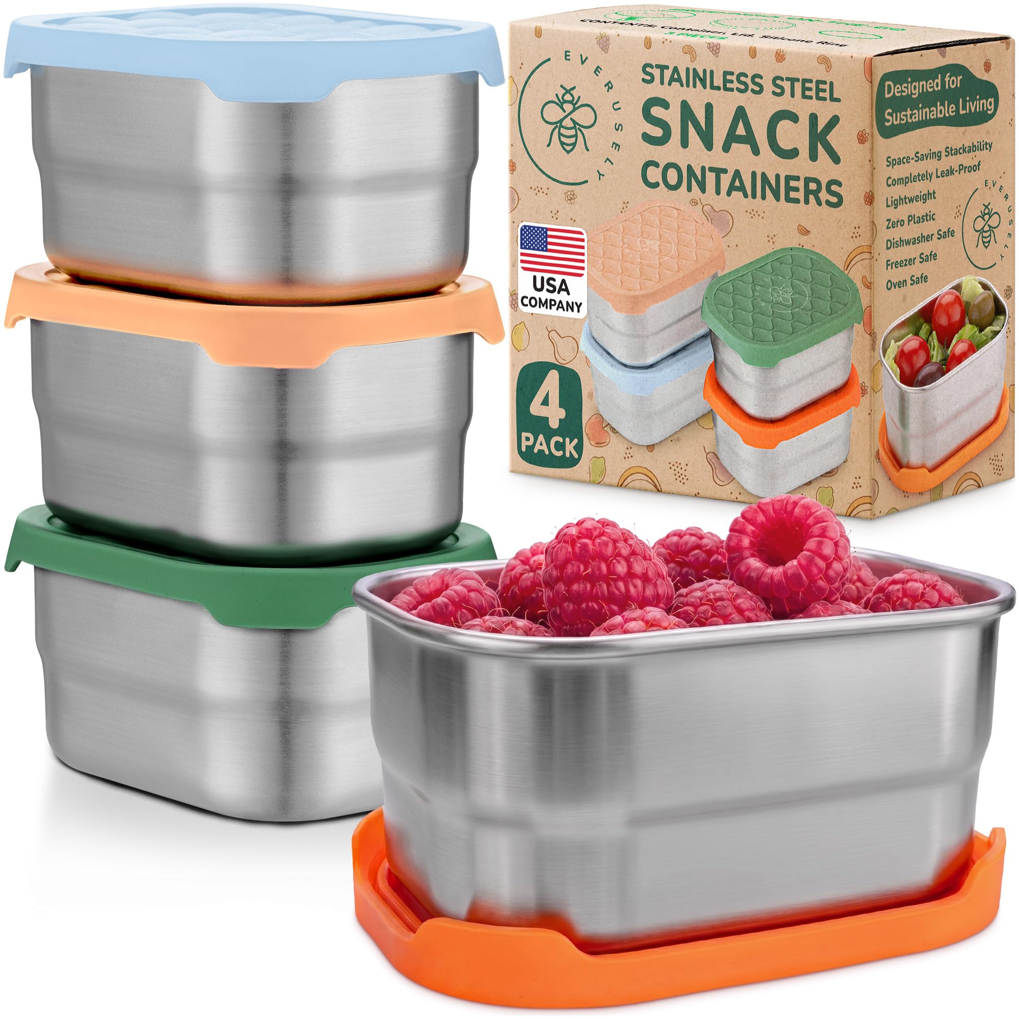 Everusely Stainless Steel 4-Pack