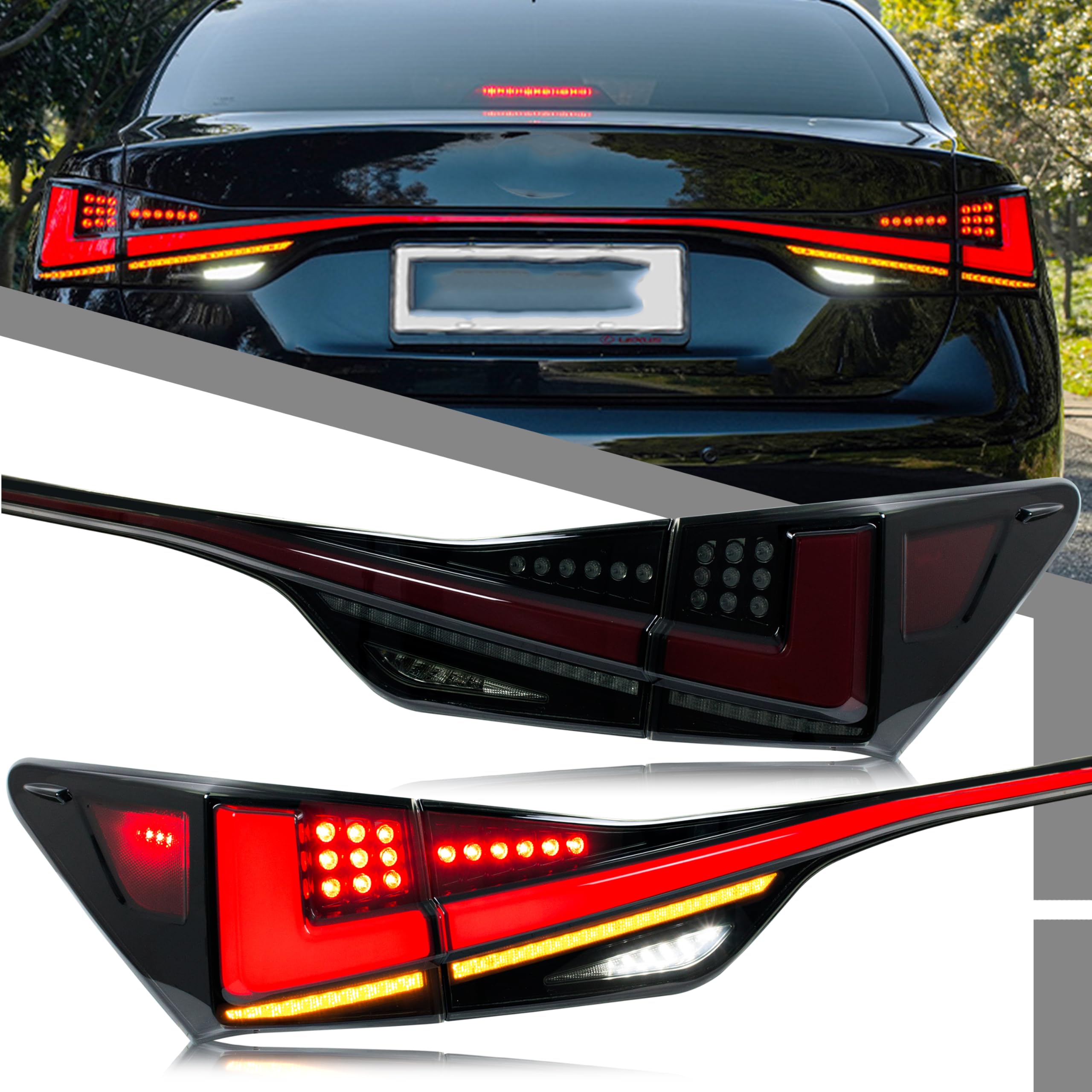 glistuning LED Tail Lights Assembly Compatible with Lexus