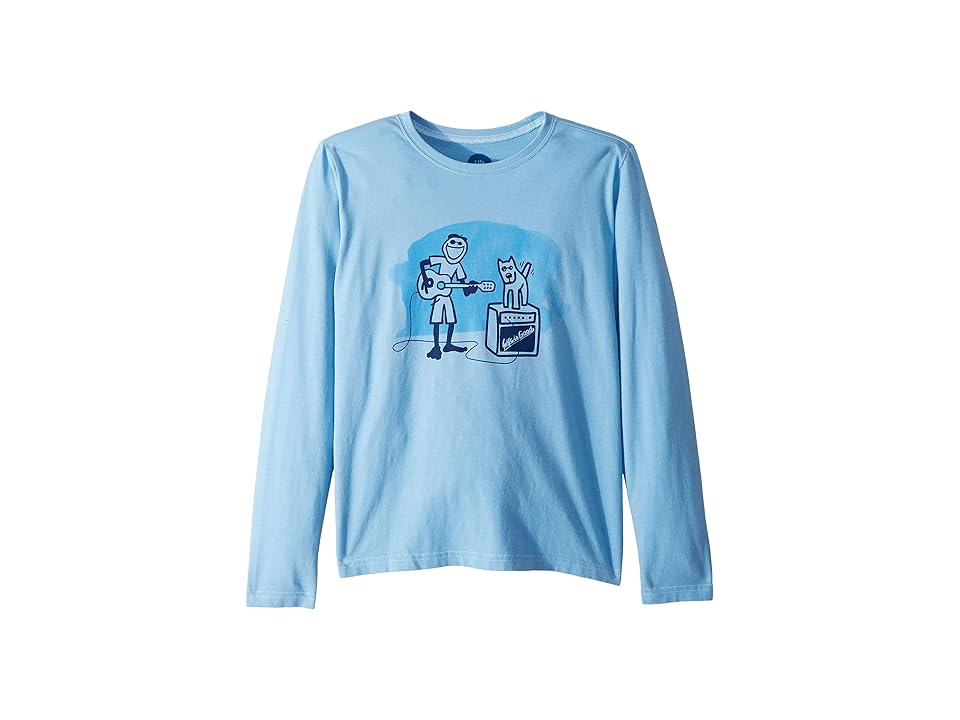 

Life is Good Kids Jake and Rocket Acoustic Crusher T-Shirt Long Sleeve (Little Kids/Big Kids) (Carolina Blue) Boy's Long Sleeve Pullover