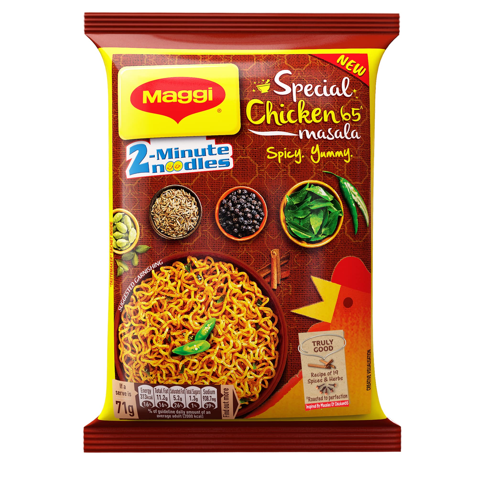 MAGGI 2-Minute Special Chicken 65 Masala Noodles, 70Gm : Amazon.in